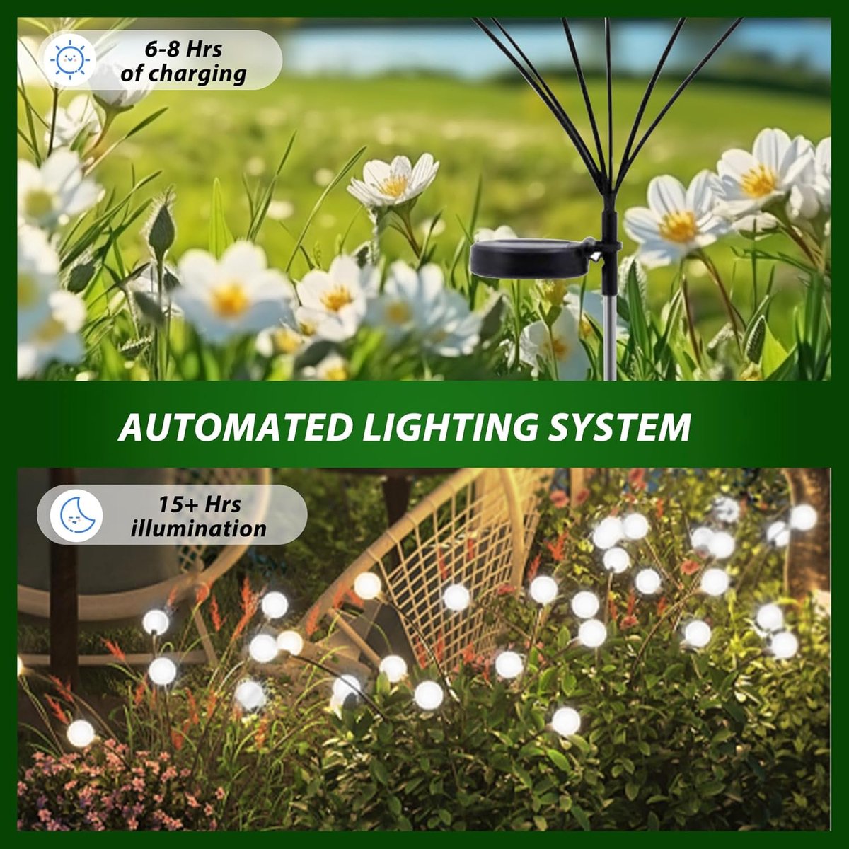 Copertino Solar Firefly Garden Lights, White, 12 Pack