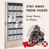 Over door hanging storage organiser with 24 pockets and 4 hooks