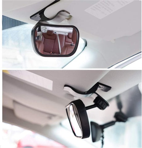 Baby Car Mirror, Rear Facing 360 Degree with Suction Cup and Clip