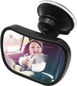 Baby Car Mirror, Rear Facing 360 Degree with Suction Cup and Clip