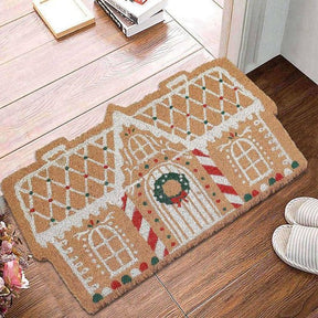 Christmas gingerbread house door mat