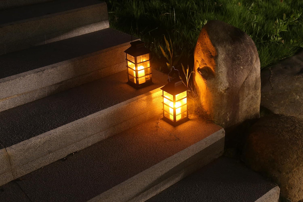 Presicce Solar Candle Lamps, Flame Effect, 2 Pack