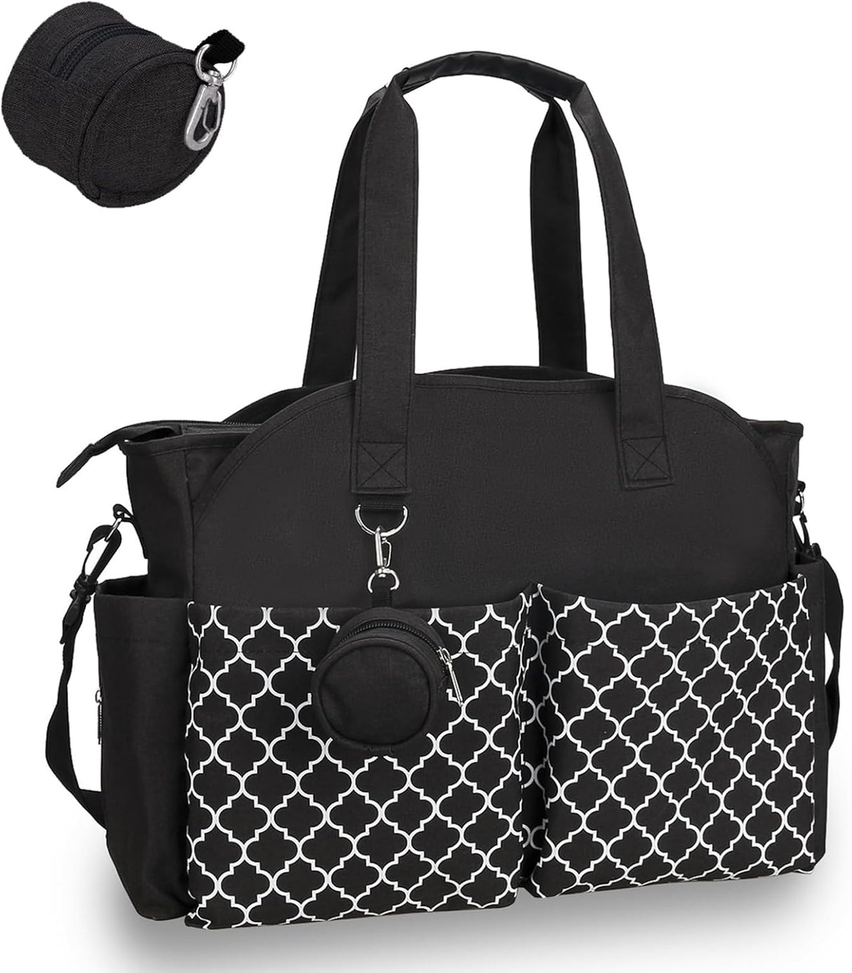 Black baby diaper bag with 13 compartments - view 1