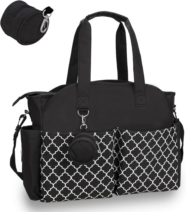 Black baby diaper bag with 13 compartments - view 1