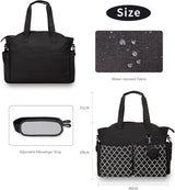 Black baby diaper bag with 13 compartments - view 5