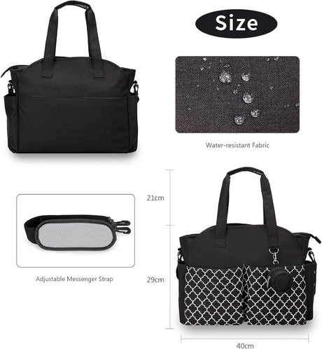 Black baby diaper bag with 13 compartments - view 5