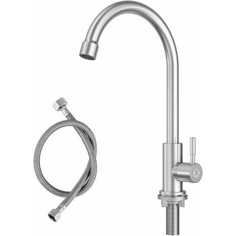 Stainless steel cold water kitchen tap