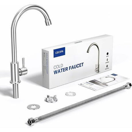 Stainless steel cold water kitchen tap