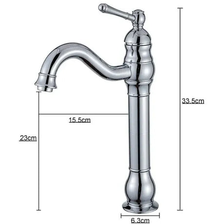 Brass swivel basin mixer tap with high spout in chrome