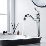 Brass swivel basin mixer tap with high spout in chrome