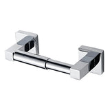 Spring loaded centre bar of the chrome roll dispenser shown removed for loading