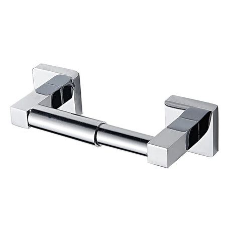 Spring loaded centre bar of the chrome roll dispenser shown removed for loading