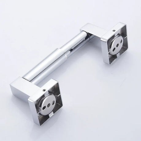 Close up of the high shine chrome finish and defined square edges of the holder