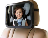 Baby Car Mirror, Rear Facing 360 Degree Adjustable Black