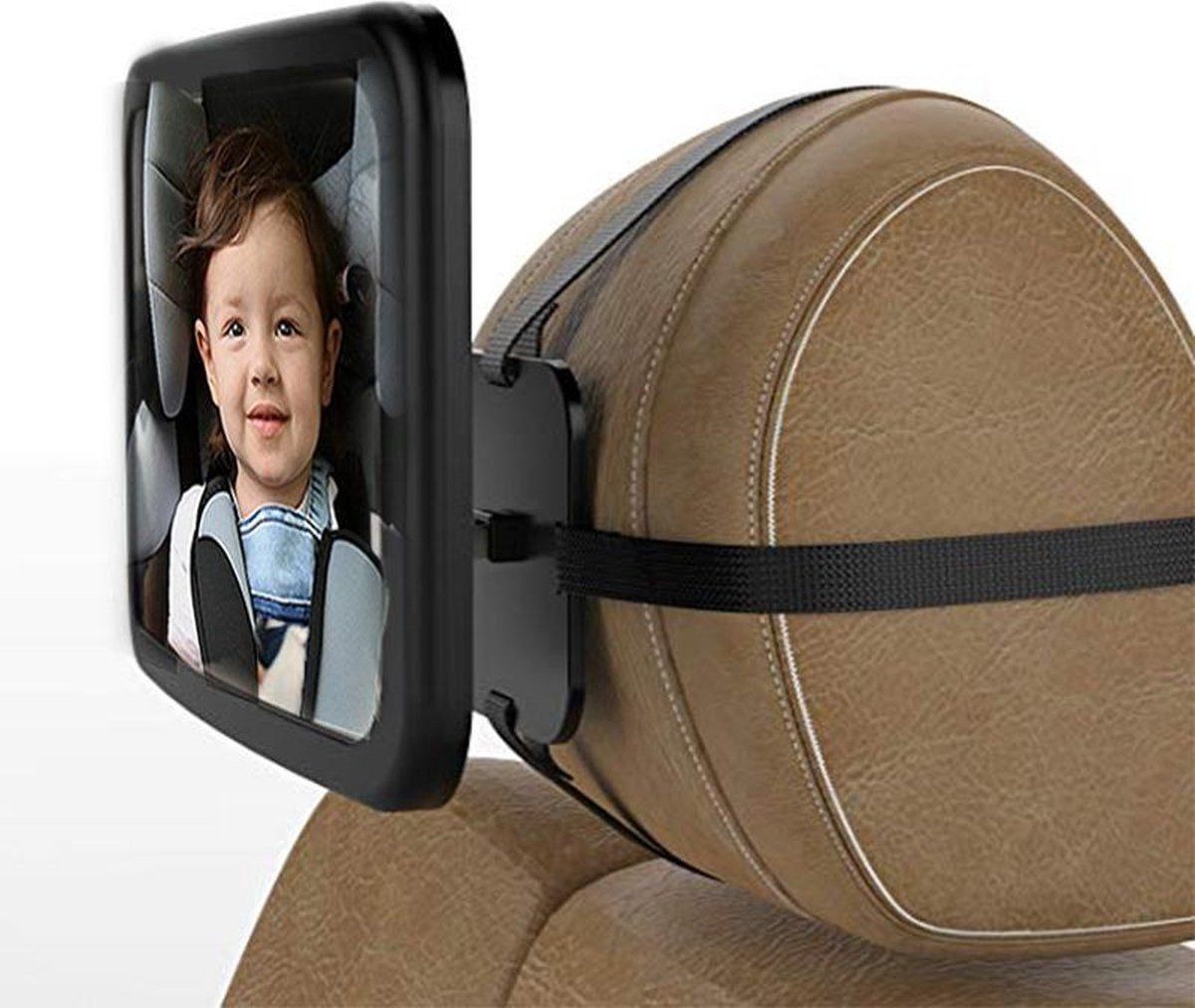 Baby Car Mirror, Rear Facing 360 Degree Adjustable Black