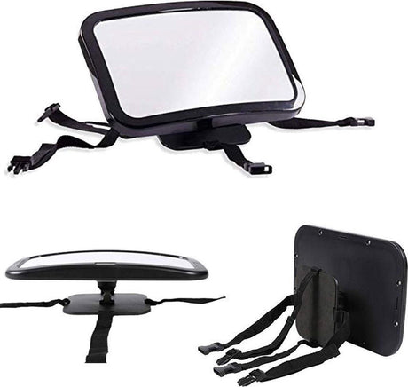 Baby Car Mirror, Rear Facing 360 Degree Adjustable Black