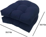 Navy Blue U Shaped Outdoor Chair Seat Cushions, 2 Pack