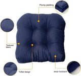Navy Blue U Shaped Outdoor Chair Seat Cushions, 2 Pack