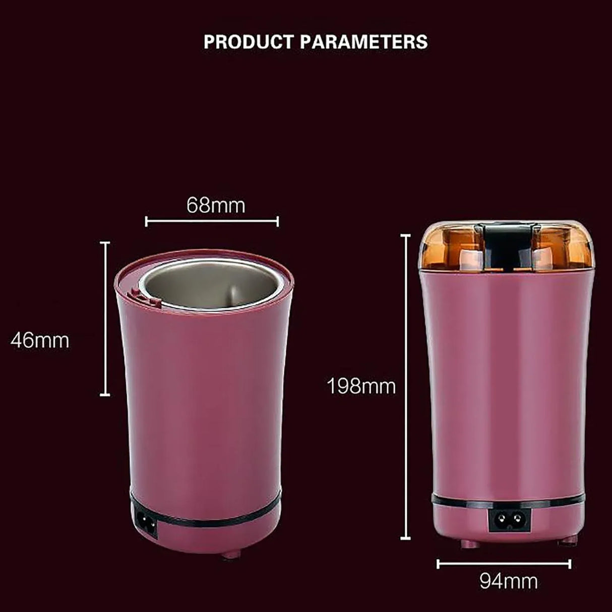 Rubber anti slip base of the purple nut grinder