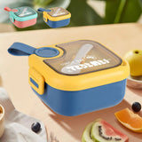 Blue bento lunch box with compartments