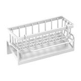 Dimensions of the white sink caddy organiser shown against a plain background
