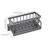 Inclined self draining base of the grey sink organiser tray