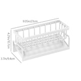 Inclined self draining base of the white sink organiser tray