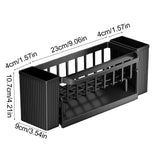 Inclined self draining base of the black sink organiser tray