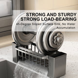 Dimensions of the grey sink caddy organiser on a plain background