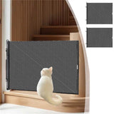 Retractable Safety Gate, No Drill PVC Mesh Black Large