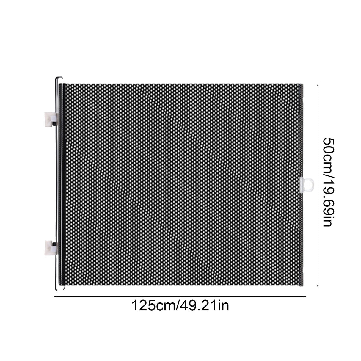 Retractable Safety Gate, No Drill PVC Mesh Black Large