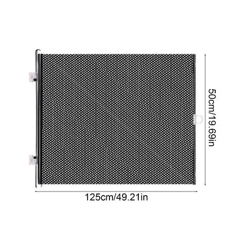 Retractable Safety Gate, No Drill PVC Mesh Black Large