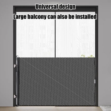 Retractable Safety Gate, No Drill PVC Mesh Black Large