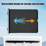 Retractable Safety Gate, No Drill PVC Mesh Black Large