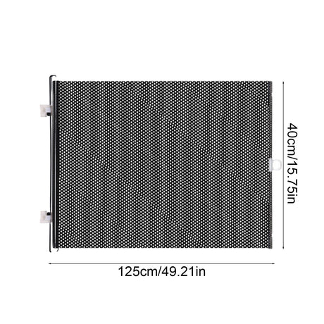 Retractable Safety Gate, No Drill PVC Mesh Black Small