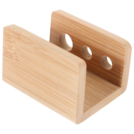 Side view showing the smooth polished bamboo grain of the holder