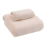 Coffee coral velvet towel, 35 x 75 cm, in a textured pineapple check weave