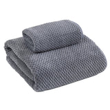 Grey coral velvet towel, 35 x 75 cm, in a textured pineapple check weave