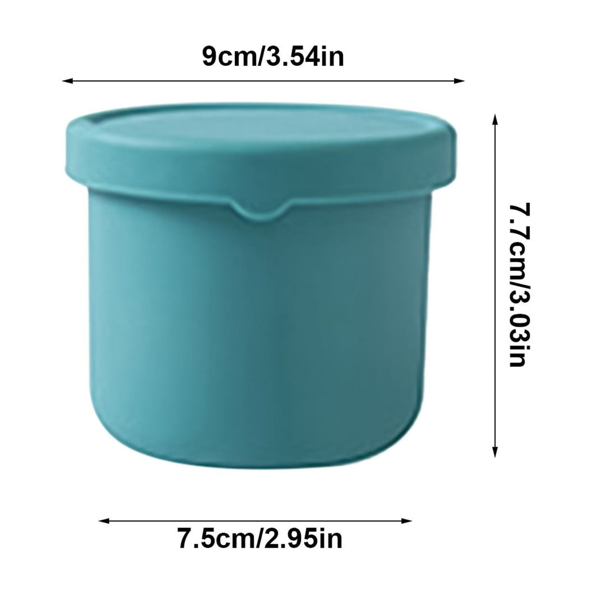 Blue reusable silicone baby snack container with lid