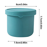 Blue reusable silicone baby snack container with lid