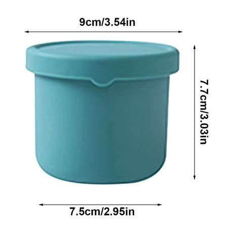 Blue reusable silicone baby snack container with lid