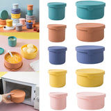 Pink reusable silicone baby snack container with lid