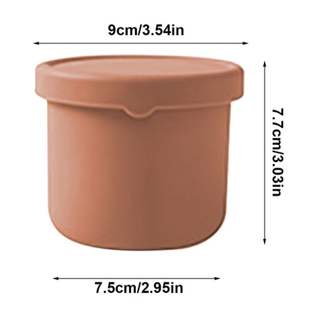 Pink reusable silicone baby snack container with lid