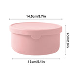 Pink reusable silicone baby snack container with lid