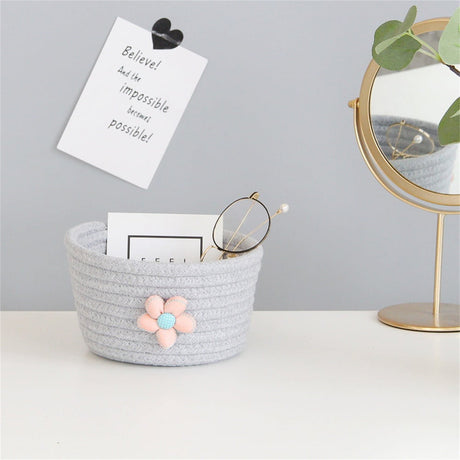 Shallow woven basket top view