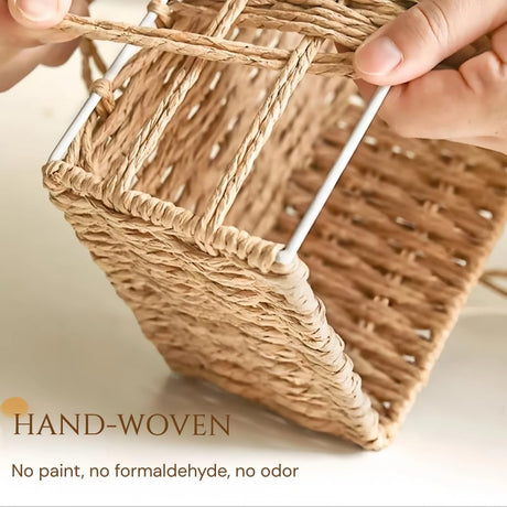 Woven Storage Basket Set with Fabric Lining, Floral, 3 Piece