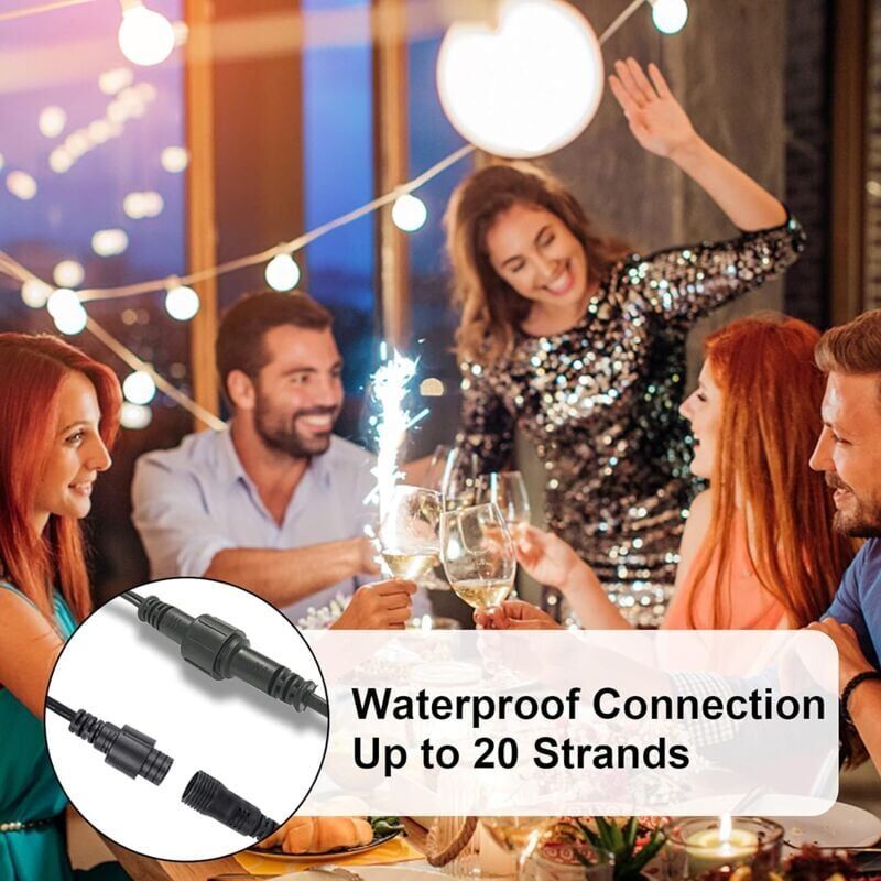 Manfredonia Outdoor String Lights, G40 Bulbs, 26 Bulbs, 15m, Warm White