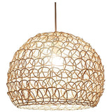Hand woven natural bamboo pendant light