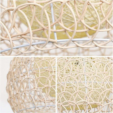 Hand woven bamboo pendant light, interior setting