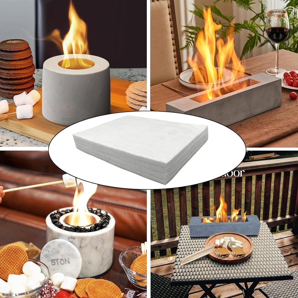 Pomonal Bioethanol Fuel Wicks, Ceramic Wool (5 Pack)